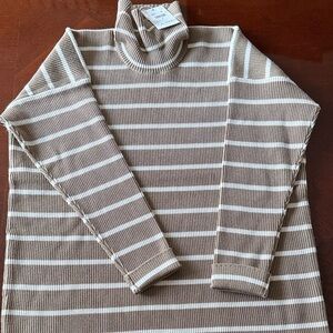 Splendid Brown and Cream Striped Sweater